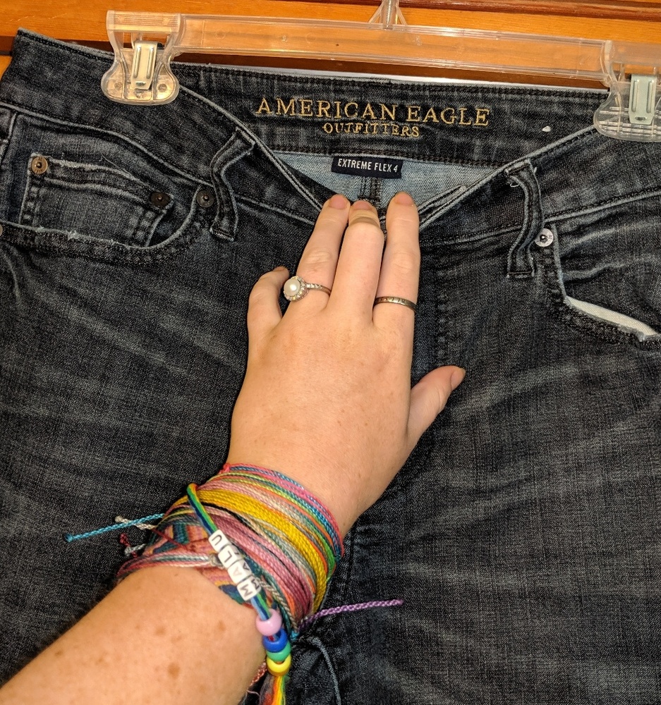 American Eagle extreme flex jeans.